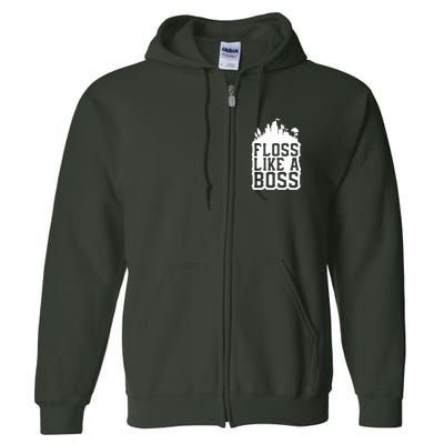 Floss Like A Boss Tower Funny Full Zip Hoodie