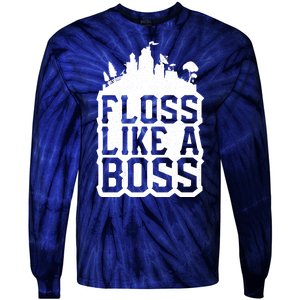 Floss Like A Boss Tower Funny Tie-Dye Long Sleeve Shirt