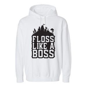 Floss Like A Boss Tower Funny Garment-Dyed Fleece Hoodie