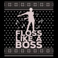 Floss Like A Boss Ugly Christmas Sweater 7-Panel Snapback Hat