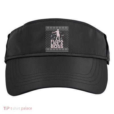 Floss Like A Boss Ugly Christmas Sweater Adult Drive Performance Visor