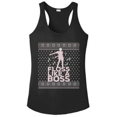 Floss Like A Boss Ugly Christmas Sweater Ladies PosiCharge Competitor Racerback Tank