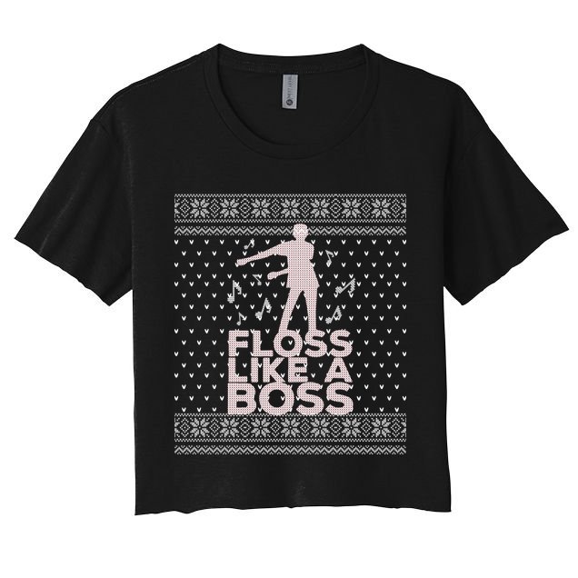 Floss Like A Boss Ugly Christmas Sweater Crop Top