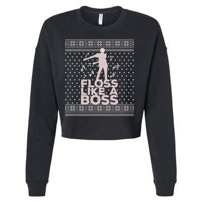 Floss Like A Boss Ugly Christmas Sweater Cropped Pullover Crew