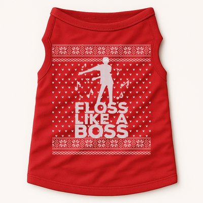 Floss Like A Boss Ugly Christmas Sweater Doggie Tank