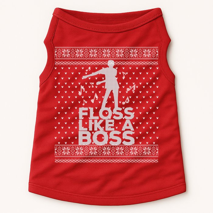 Floss Like A Boss Ugly Christmas Sweater Doggie Tank
