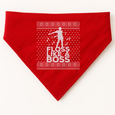 Floss Like A Boss Ugly Christmas Sweater USA-Made Doggie Bandana