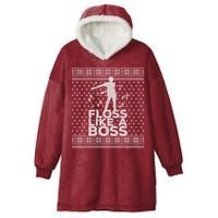 Floss Like A Boss Ugly Christmas Sweater Hooded Wearable Blanket