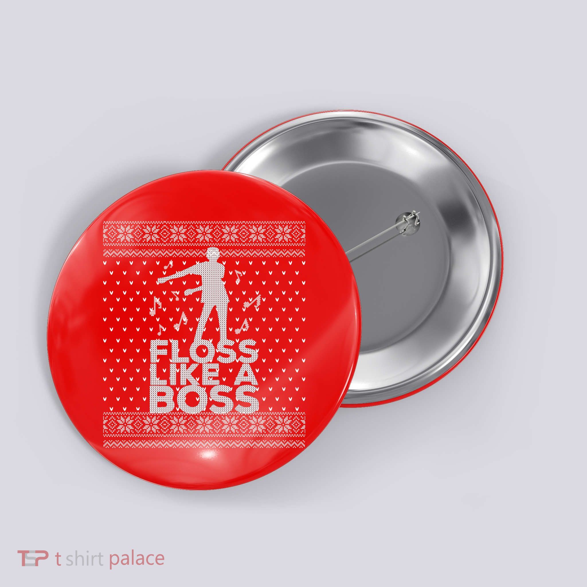 Floss Like A Boss Ugly Christmas Sweater Button