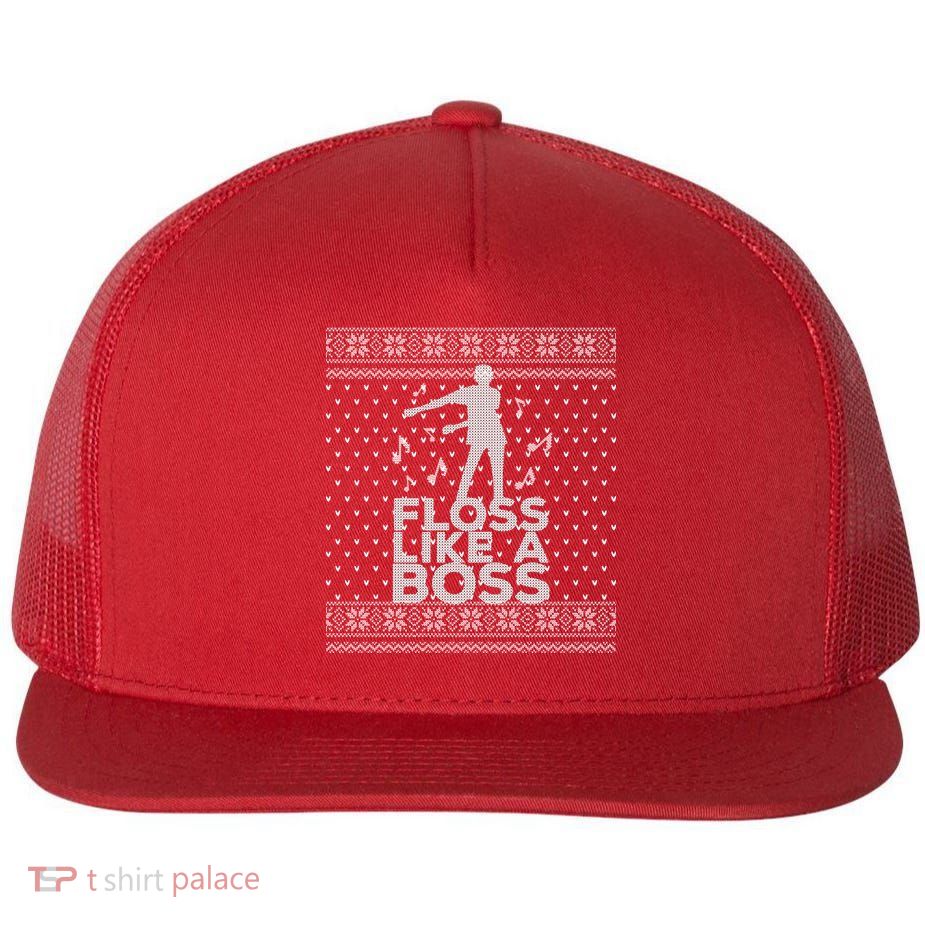 Floss Like A Boss Ugly Christmas Sweater Flatbill Hat