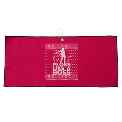 Floss Like A Boss Ugly Christmas Sweater Large Microfiber Waffle Golf Towel