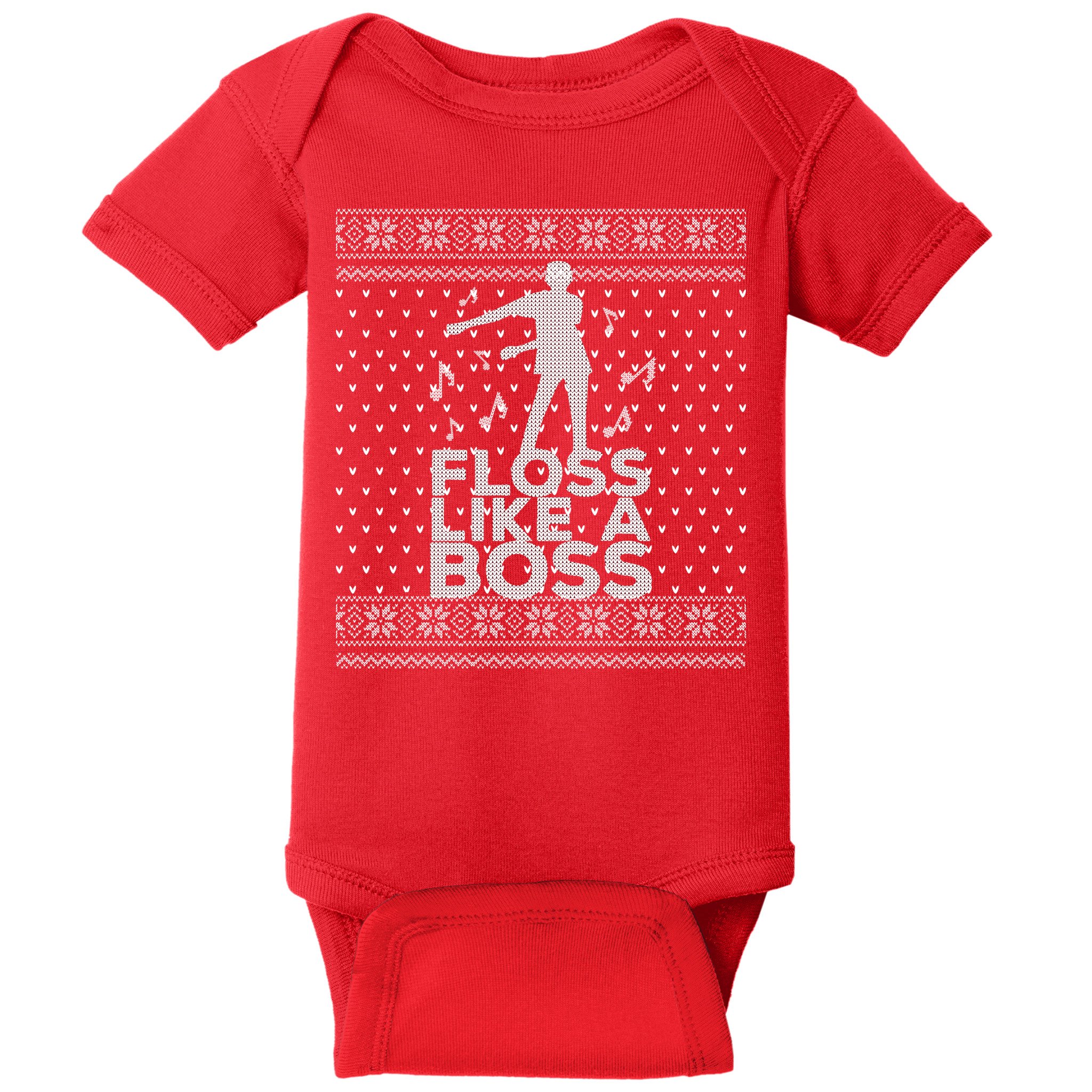 Floss Like A Boss Ugly Christmas Sweater Baby Bodysuit