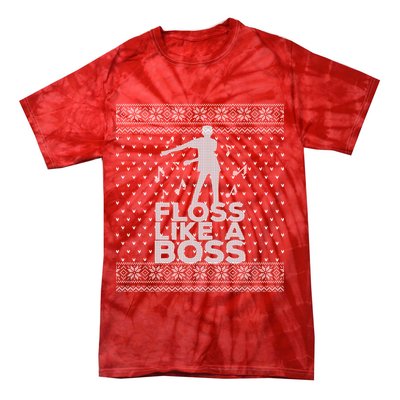 Floss Like A Boss Ugly Christmas Sweater Tie-Dye T-Shirt