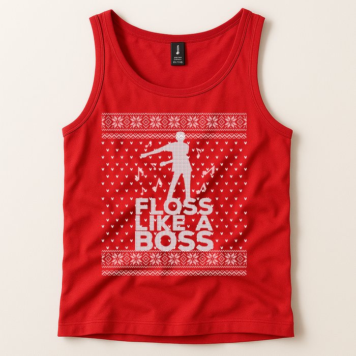 Floss Like A Boss Ugly Christmas Sweater Tank Top