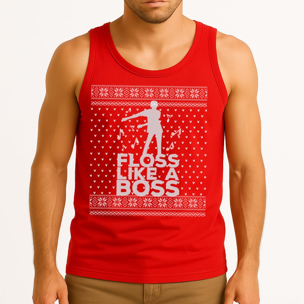 Floss Like A Boss Ugly Christmas Sweater Tank Top