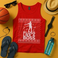 Floss Like A Boss Ugly Christmas Sweater Tank Top