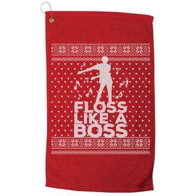 Floss Like A Boss Ugly Christmas Sweater Golf Towel