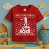 Floss Like A Boss Ugly Christmas Sweater Toddler T-Shirt