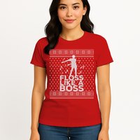 Floss Like A Boss Ugly Christmas Sweater Womens T-Shirt