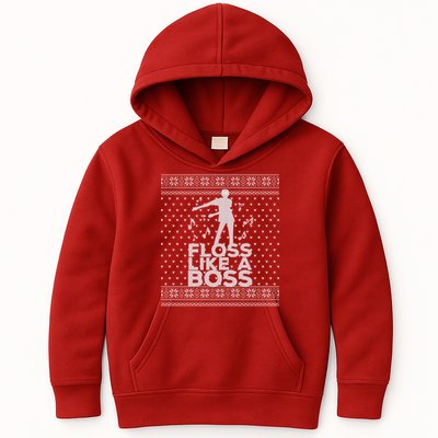 Floss Like A Boss Ugly Christmas Sweater Kids Hoodie
