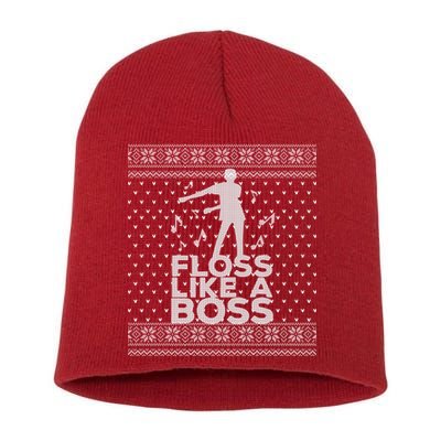 Floss Like A Boss Ugly Christmas Sweater Short Acrylic Beanie