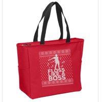 Floss Like A Boss Ugly Christmas Sweater Zip Tote Bag
