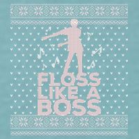 Floss Like A Boss Ugly Christmas Sweater Sueded Cloud Jersey T-Shirt