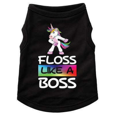 Floss Like a Boss Unicorn Rainbow Doggie Tank