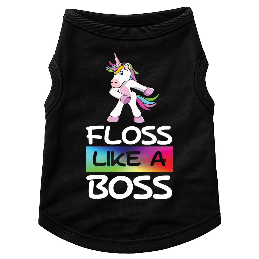 Floss Like a Boss Unicorn Rainbow Doggie Tank