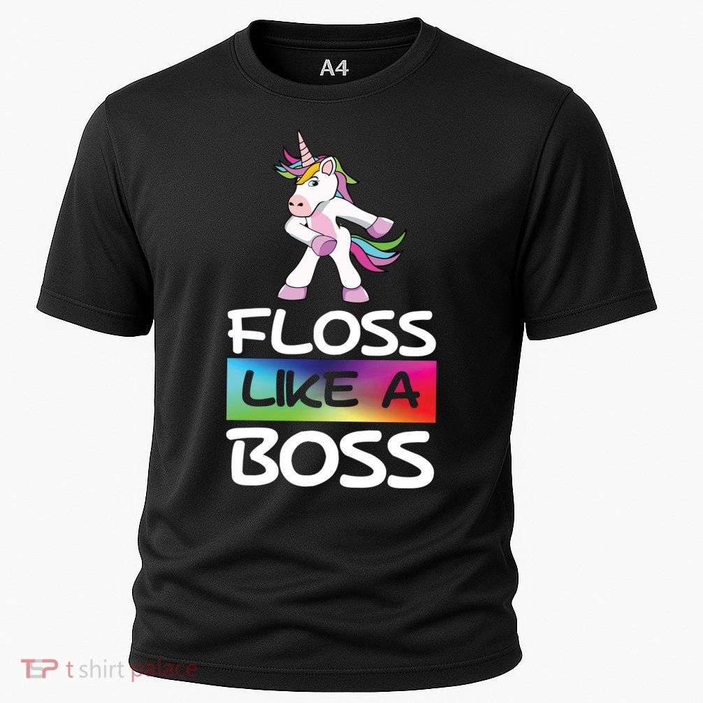 Floss Like a Boss Unicorn Rainbow Cooling Performance Crew T-Shirt