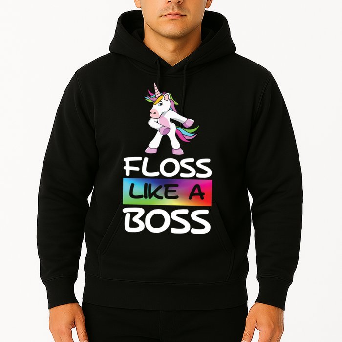 Floss Like a Boss Unicorn Rainbow Hoodie