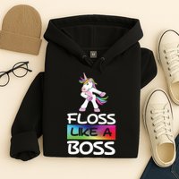 Floss Like a Boss Unicorn Rainbow Hoodie