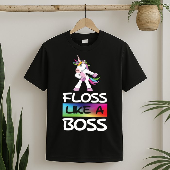 Floss Like a Boss Unicorn Rainbow T-Shirt