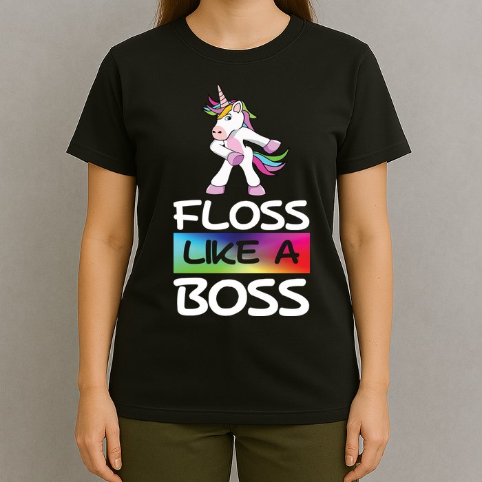Floss Like a Boss Unicorn Rainbow T-Shirt