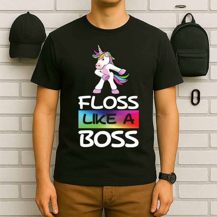 Floss Like a Boss Unicorn Rainbow T-Shirt