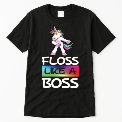 Floss Like a Boss Unicorn Rainbow Tall T-Shirt