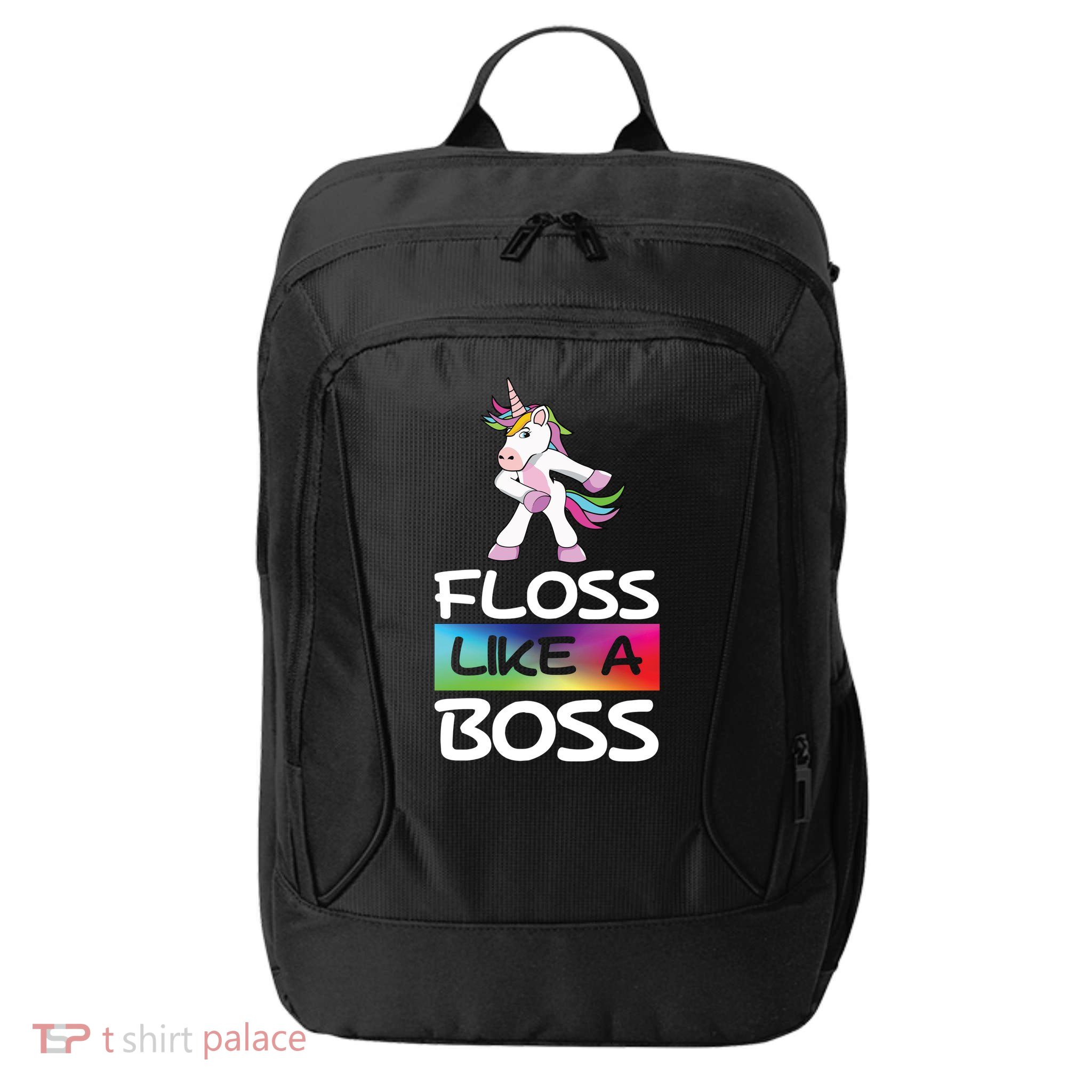 Floss Like a Boss Unicorn Rainbow City Backpack