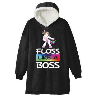 Floss Like a Boss Unicorn Rainbow Hooded Wearable Blanket