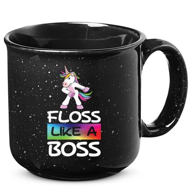Floss Like a Boss Unicorn Rainbow 15oz Campfire Ceramic Mug