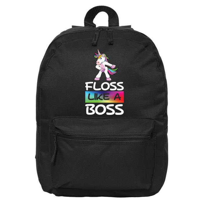Floss Like a Boss Unicorn Rainbow 16 in Basic Backpack
