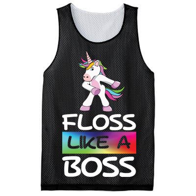 Floss Like a Boss Unicorn Rainbow Mesh Reversible Basketball Jersey Tank