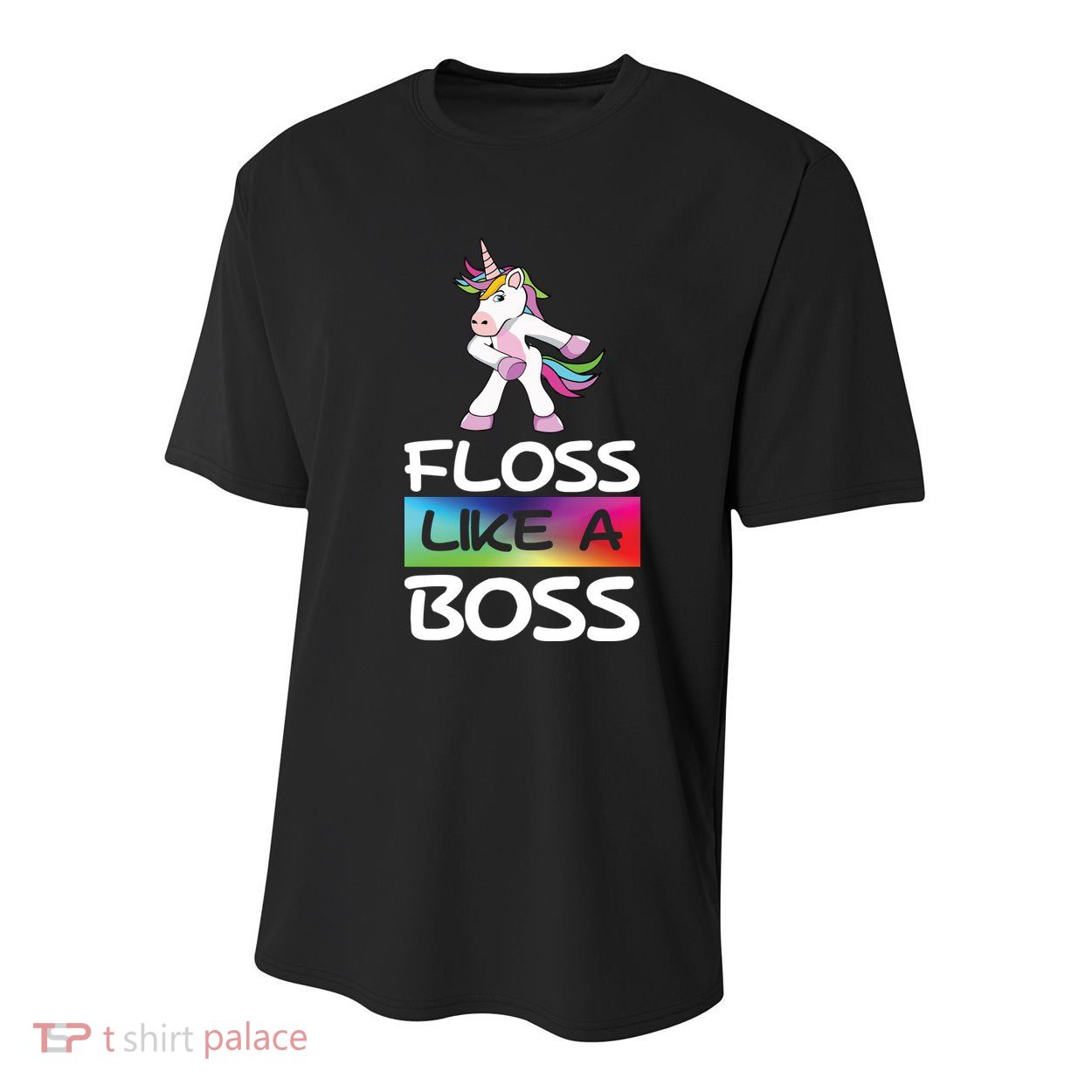 Floss Like a Boss Unicorn Rainbow Youth Performance Sprint T-Shirt