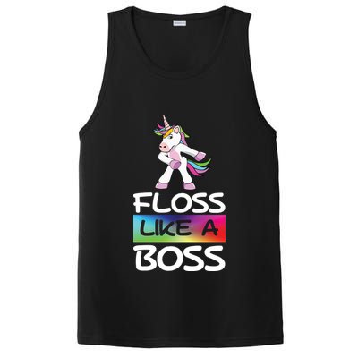 Floss Like a Boss Unicorn Rainbow PosiCharge Competitor Tank