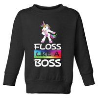 Floss Like a Boss Unicorn Rainbow Toddler Sweatshirt
