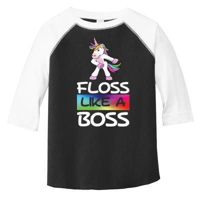 Floss Like a Boss Unicorn Rainbow Toddler Fine Jersey T-Shirt