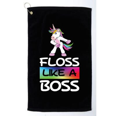 Floss Like a Boss Unicorn Rainbow Golf Towel