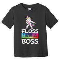 Floss Like a Boss Unicorn Rainbow Toddler T-Shirt