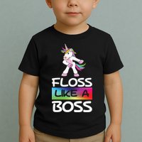 Floss Like a Boss Unicorn Rainbow Toddler T-Shirt