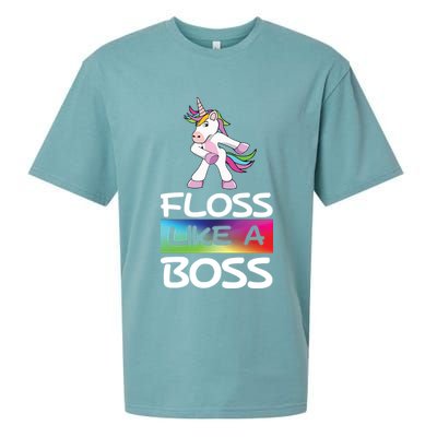 Floss Like a Boss Unicorn Rainbow Sueded Cloud Jersey T-Shirt