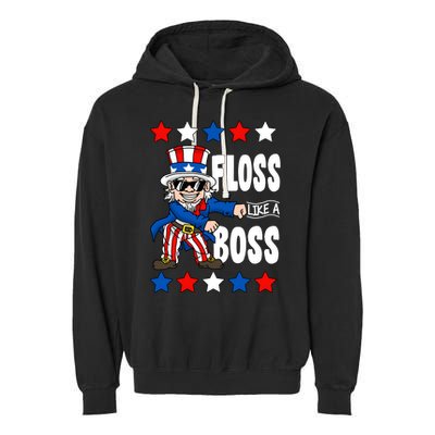 Floss Like A Boss USA 4th of July Garment-Dyed Fleece Hoodie